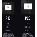 Isdt P20 800W 35A Cargador de batería inteligente 500WX2 Dual Channel 1-8S LI-ion NiCd NiMH PB Descargador 40W Potencia de salida